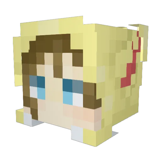 BibibibiBEAM Minecraft avatar head, 3D render