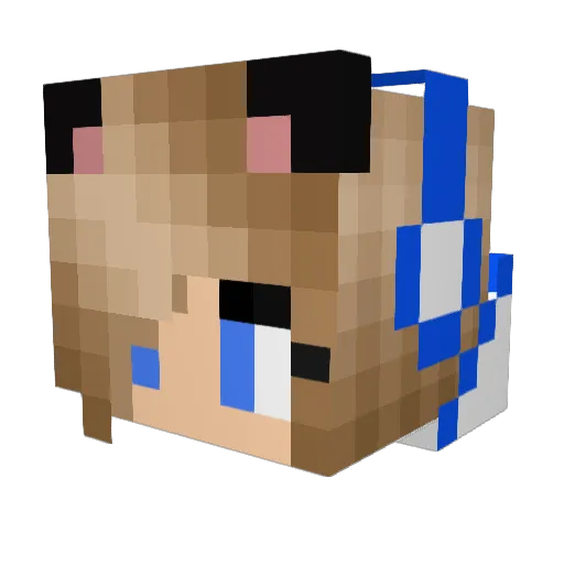 Bibie01 Minecraft avatar head, 3D render