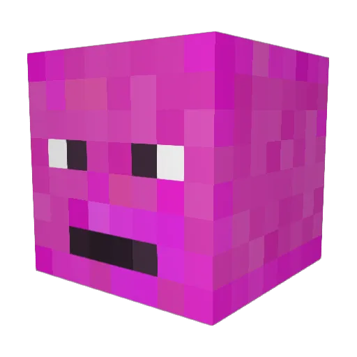 Bibiellium Minecraft avatar head, 3D render