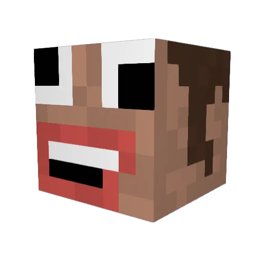 Bibilmen Minecraft avatar head, 3D render