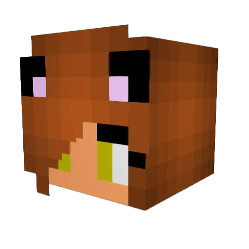 Bibizilla Minecraft avatar head, 3D render