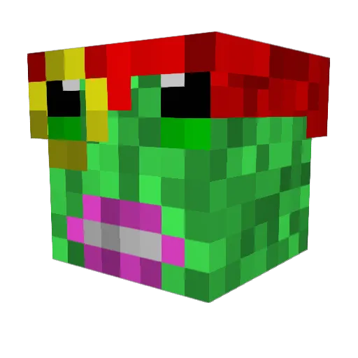 Bibizonator Minecraft avatar head, 3D render