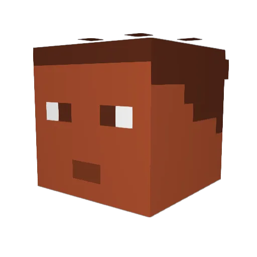 Bibj Minecraft avatar head, 3D render
