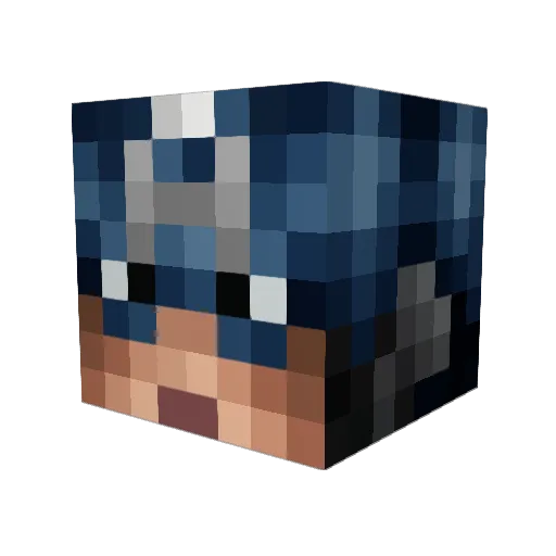 Bibleu Minecraft avatar head, 3D render