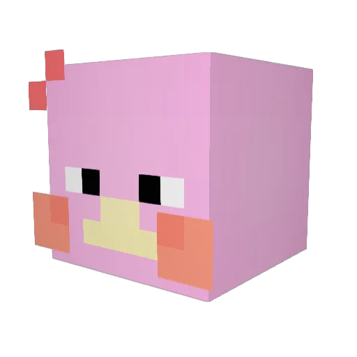 Biboboo7 Minecraft avatar head, 3D render