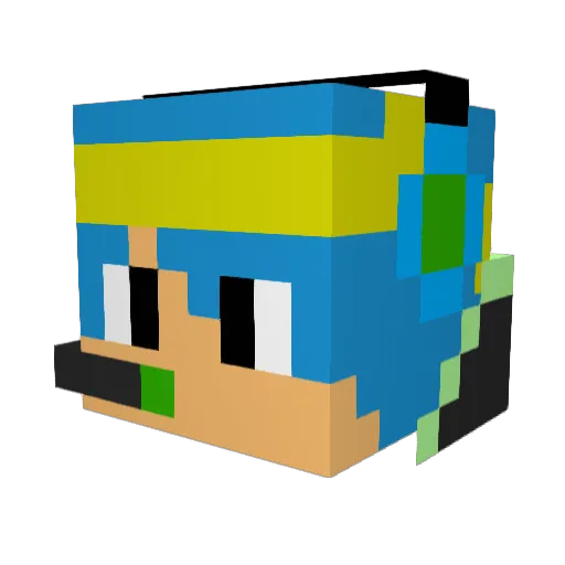 Bibone2004 Minecraft avatar head, 3D render