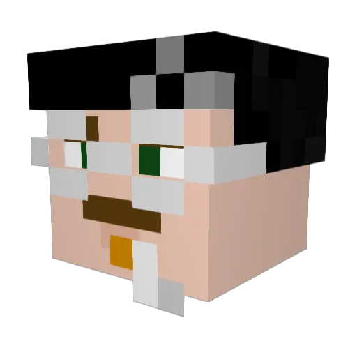 Bibouuuuu Minecraft avatar head, 3D render