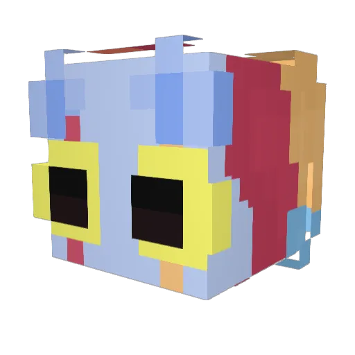 Bibutona Minecraft avatar head, 3D render