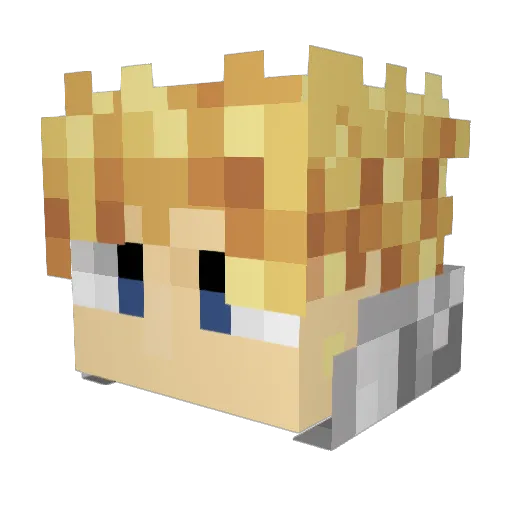 BicBoiii Minecraft avatar head, 3D render
