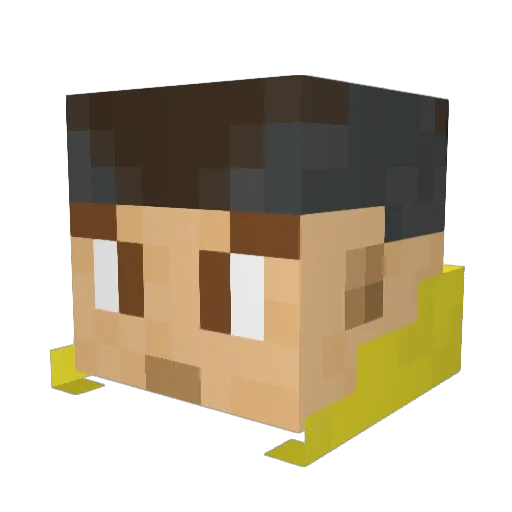 BicTuna Minecraft avatar head, 3D render
