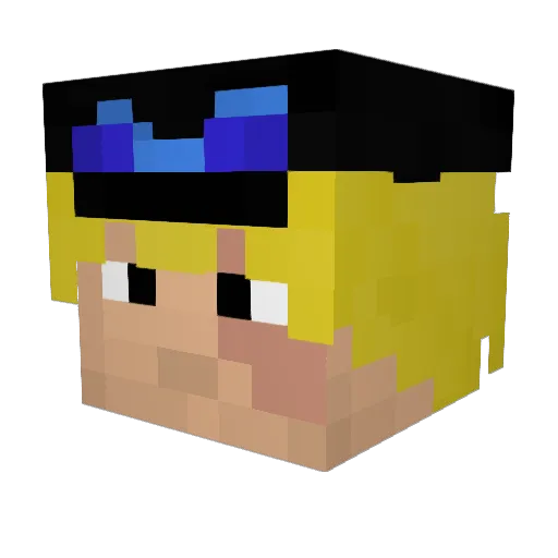 Biddds Minecraft avatar head, 3D render