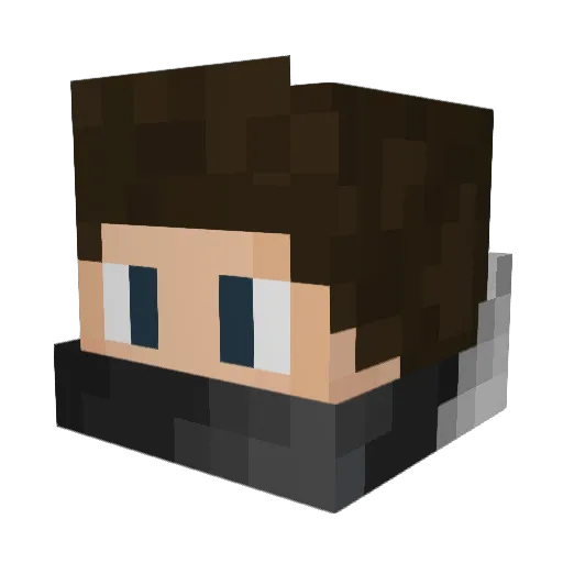 Bideax Minecraft avatar head, 3D render