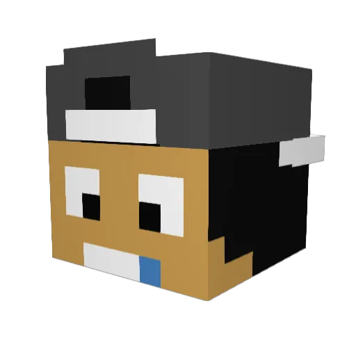 Bidouch Minecraft avatar head, 3D render