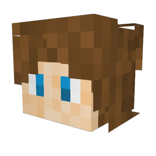 Bidsprinkhaan Minecraft avatar head, 3D render