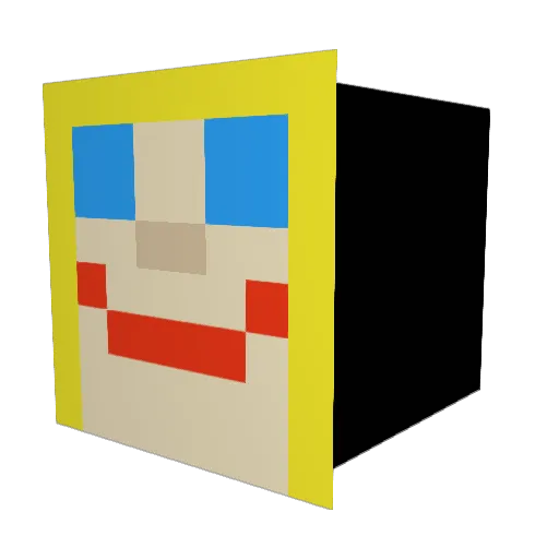 BiebVl Minecraft avatar head, 3D render