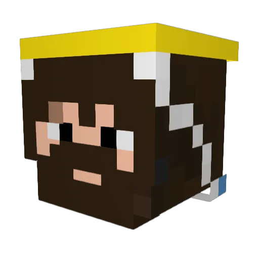 Bieeoi Minecraft avatar head, 3D render