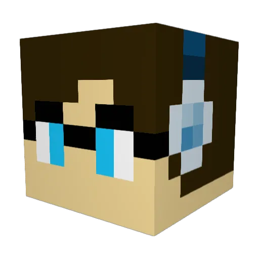 BielEXU Minecraft avatar head, 3D render