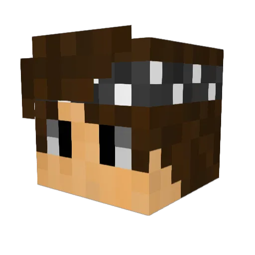 Bielxy Minecraft avatar head, 3D render