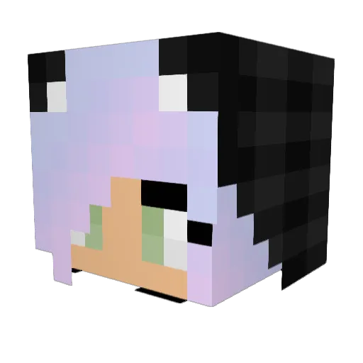 Bienebia Minecraft avatar head, 3D render