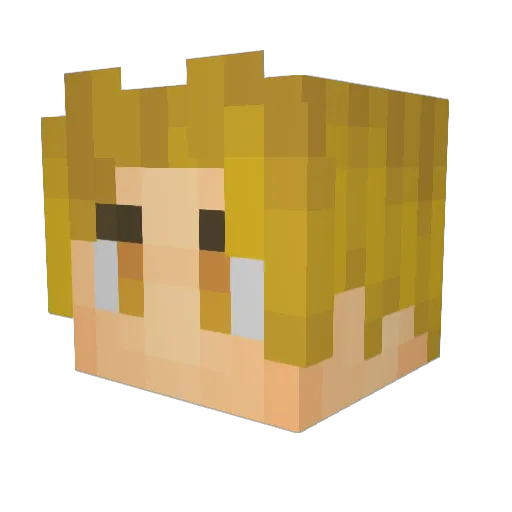 Bieski Minecraft avatar head, 3D render