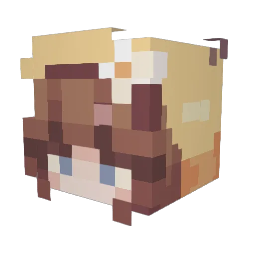 Bieyli Minecraft avatar head, 3D render