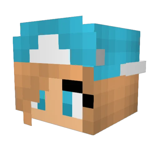 BiffBaff Minecraft avatar head, 3D render