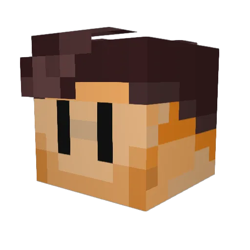 BigAndyWasHere Minecraft avatar head, 3D render
