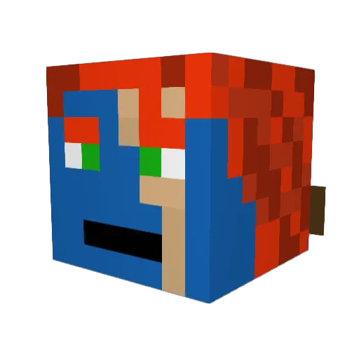 BigAngryRed Minecraft avatar head, 3D render