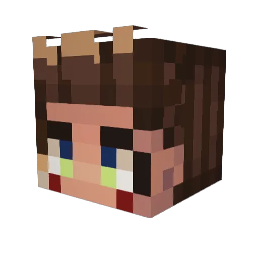 BigBadBaya Minecraft avatar head, 3D render
