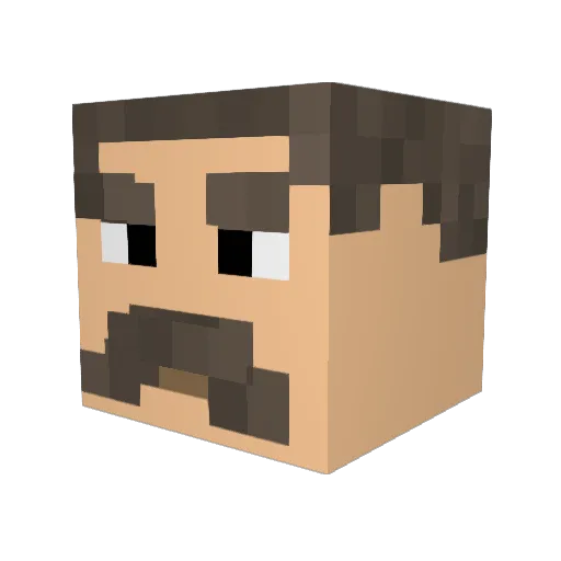 BigBadBoek Minecraft avatar head, 3D render
