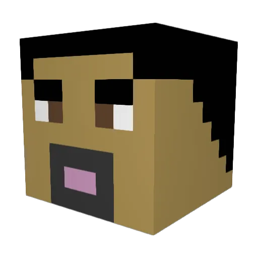 BigBadNaffin Minecraft avatar head, 3D render