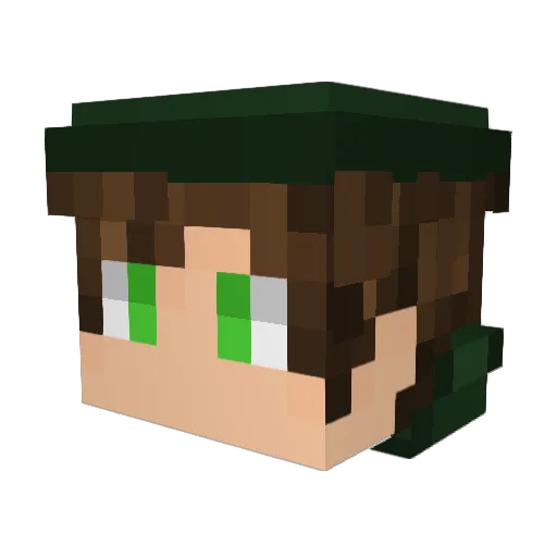 BigBlackCat1 Minecraft avatar head, 3D render