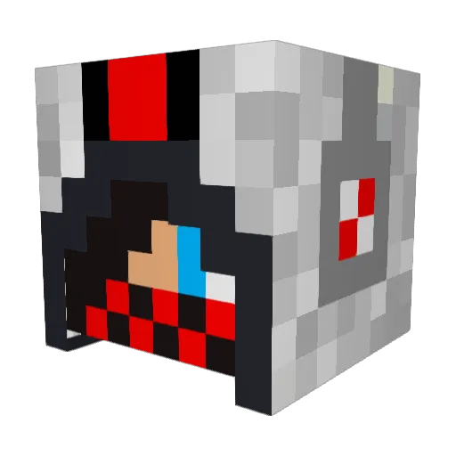 BigBossser Minecraft avatar head, 3D render