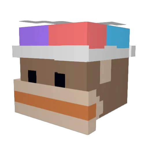 BigBrainPlays101 Minecraft avatar head, 3D render