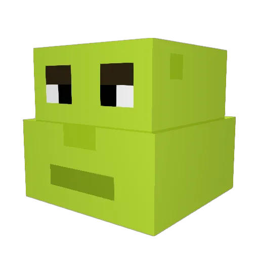 BigCreamyViol2t Minecraft avatar head, 3D render