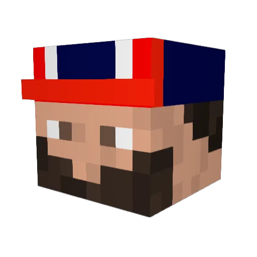 BigCrySK8 Minecraft avatar head, 3D render