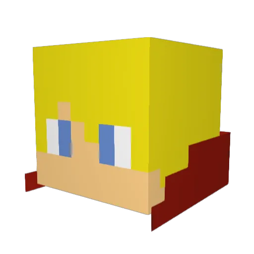 BigEBiggerD Minecraft avatar head, 3D render