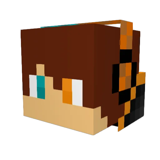 BigEK Minecraft avatar head, 3D render