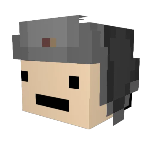 BigEvC Minecraft avatar head, 3D render