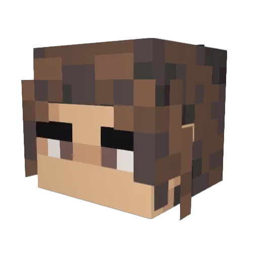 BigFastTurtle Minecraft avatar head, 3D render