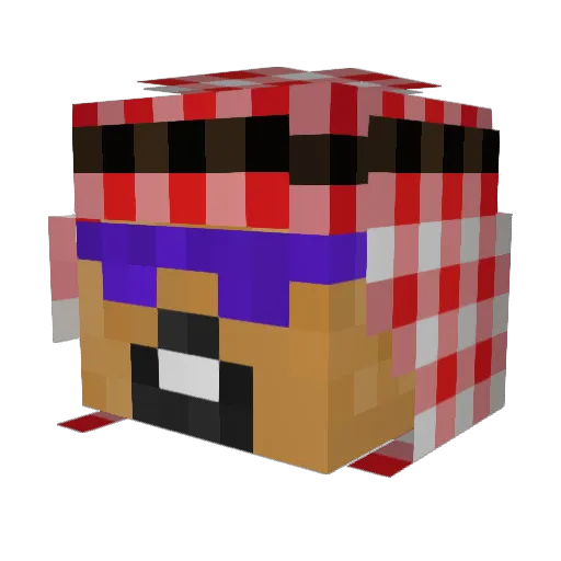 BigFatt Minecraft avatar head, 3D render