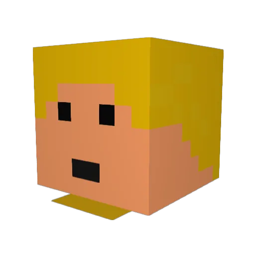 BigFluffyBunny Minecraft avatar head, 3D render