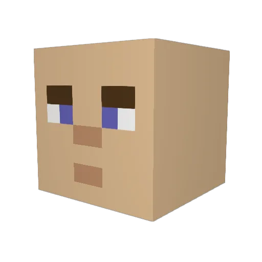 BigGreenBird Minecraft avatar head, 3D render