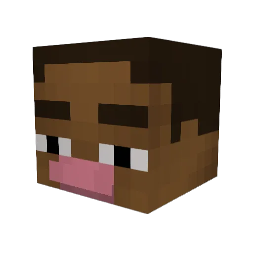 BigHeadBurton Minecraft avatar head, 3D render