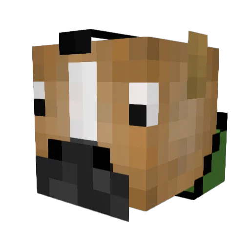 BigHorsee Minecraft avatar head, 3D render