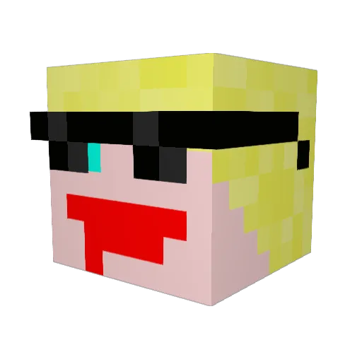BigKamien Minecraft avatar head, 3D render