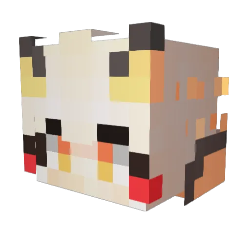 BigKuma Minecraft avatar head, 3D render