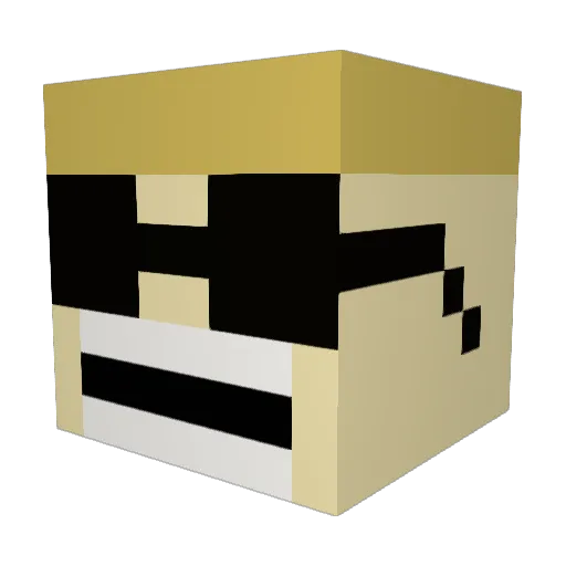 BigMelancholy Minecraft avatar head, 3D render