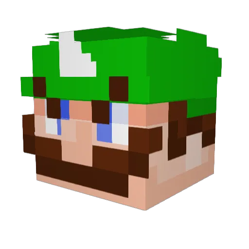 BigMerbro Minecraft avatar head, 3D render