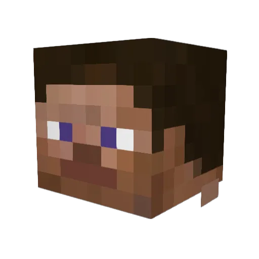 BigMuscleMale Minecraft avatar head, 3D render